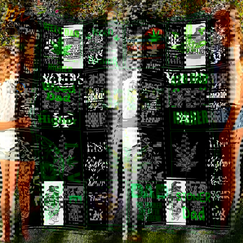 The dopest dad fleece blanket, mink sherpa blanket, father's day gift, gift for dad,  weed blanket, 420 day hippie quilt Quilt Blanket