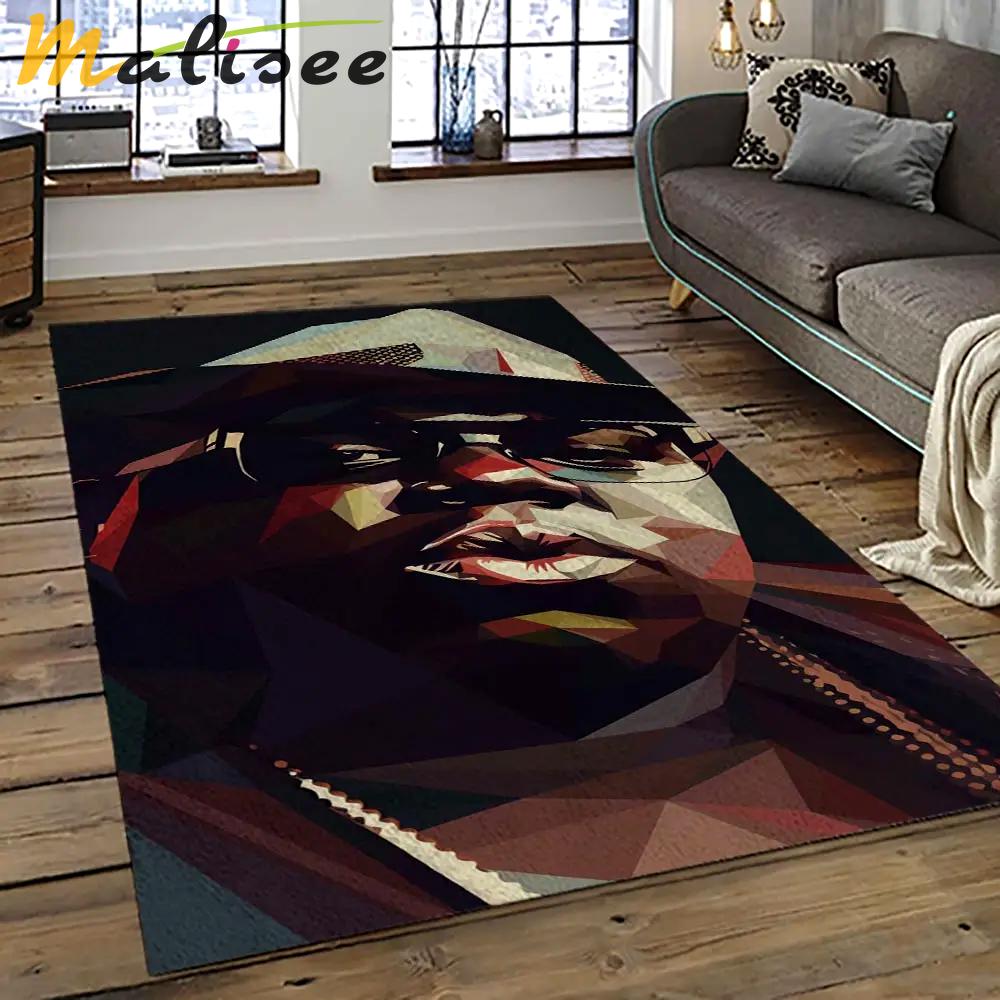 The notorious b.i.g. rapper hiphop music rap carpet area rug home decor gift for fans gift for friends big18 Rectangle Rug