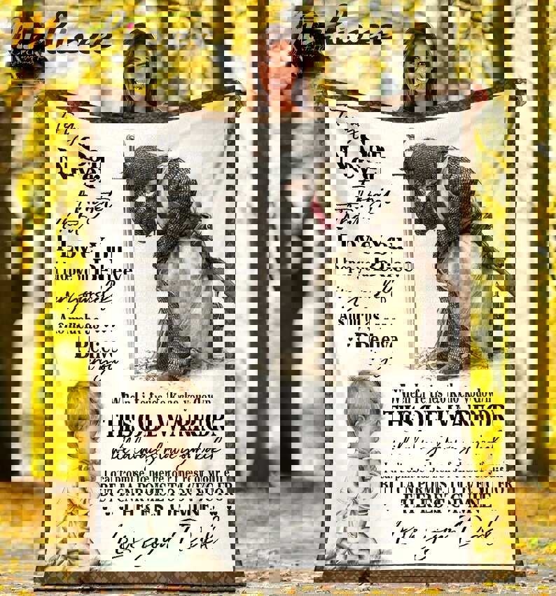 To my son never forget that i love you knight templar jesus warrior for son from dad fleece blanket, mink sherpa blanket, gift for son Quilt Blanket