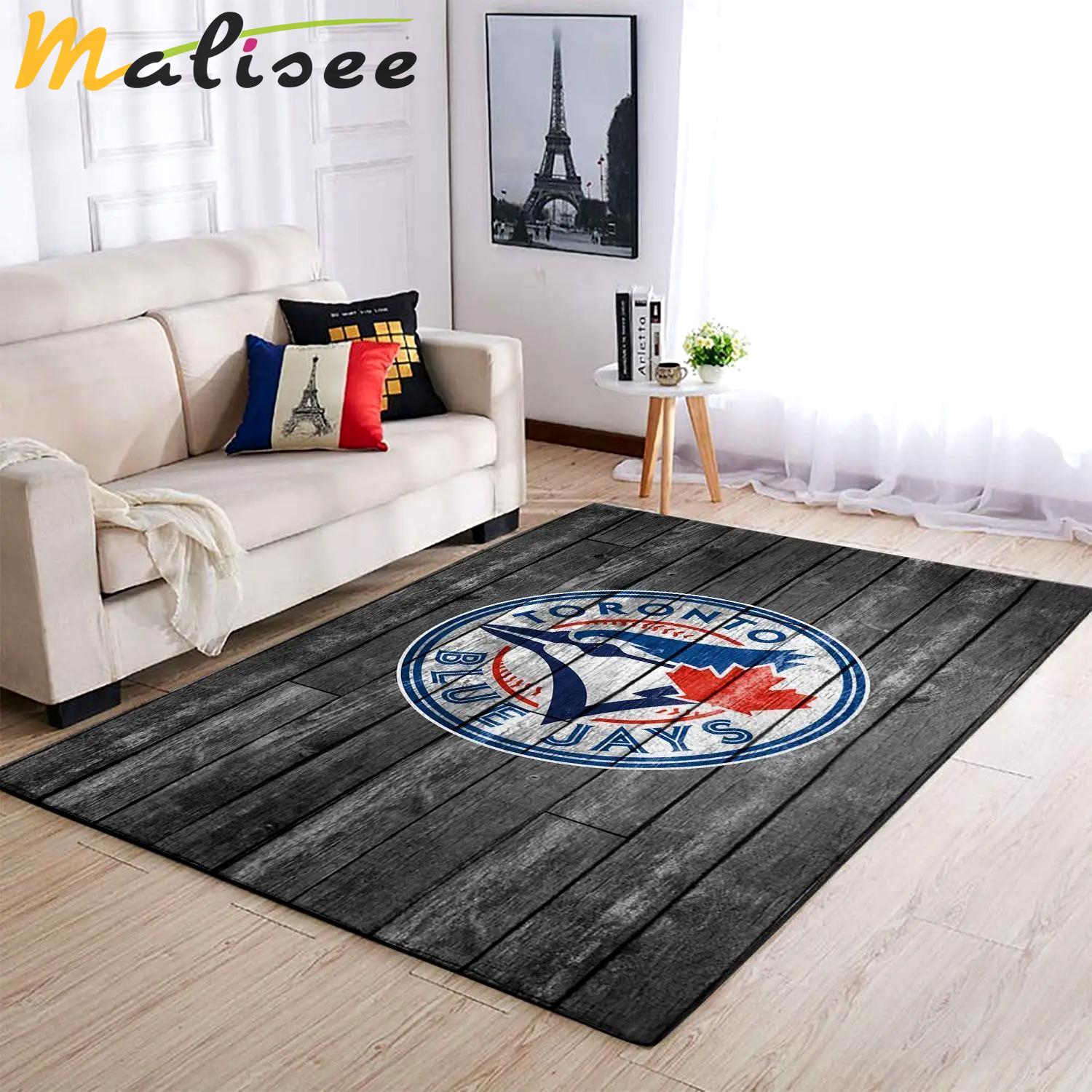 Toronto blue jays wooden style area rug mlb baseball team logo carpet Rectangle Rug