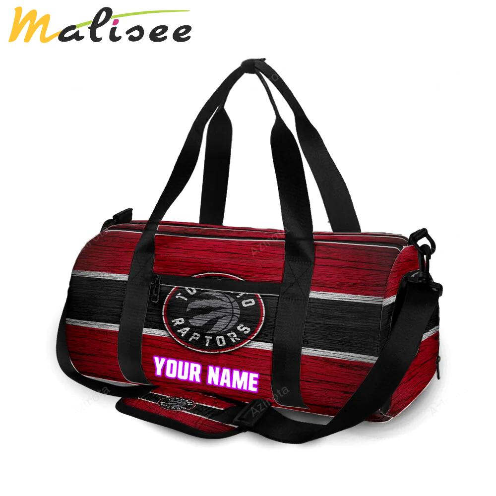 Toronto raptors red black wood personalized name travel bag gym bag 2482 Travel Bag
