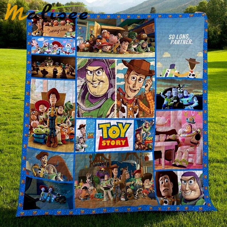 Toy story fleece blanket, toy story blanket, toy story characters, woody buzz lightyear, birthday gifts for kids, christmas gifts Quilt Blanket