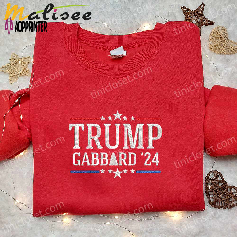 Trump gabbard 2024 embroidered hoodie donald trump sweatshirt hot political topics t-shirt Embroidered Shirt