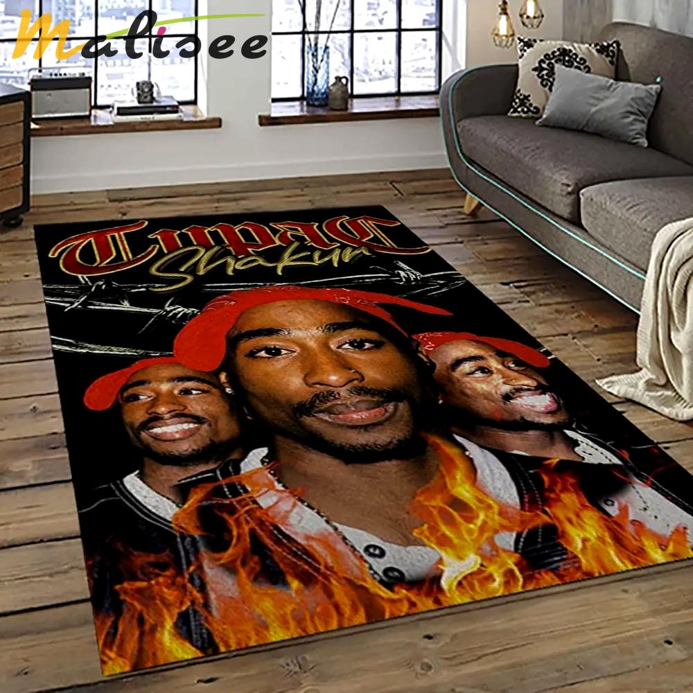 Tupac shakur rapper hiphop music rap carpet area rug home decor gift for fans gift for friends ts10 Rectangle Rug