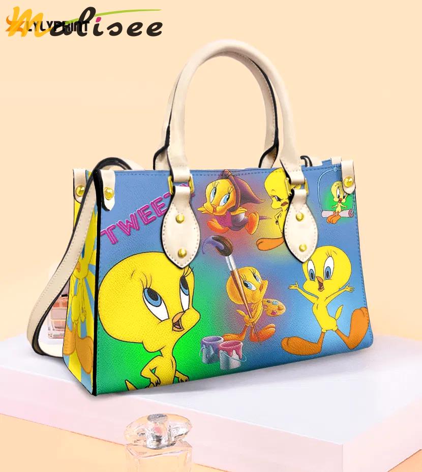 Tweety bird leather handbag gift for women 4423 Women Leather Hand Bag