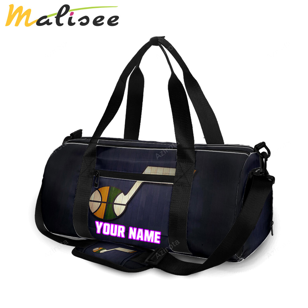 Utah jazz emblem v45 personalized name travel bag gym bag 2616 Travel Bag