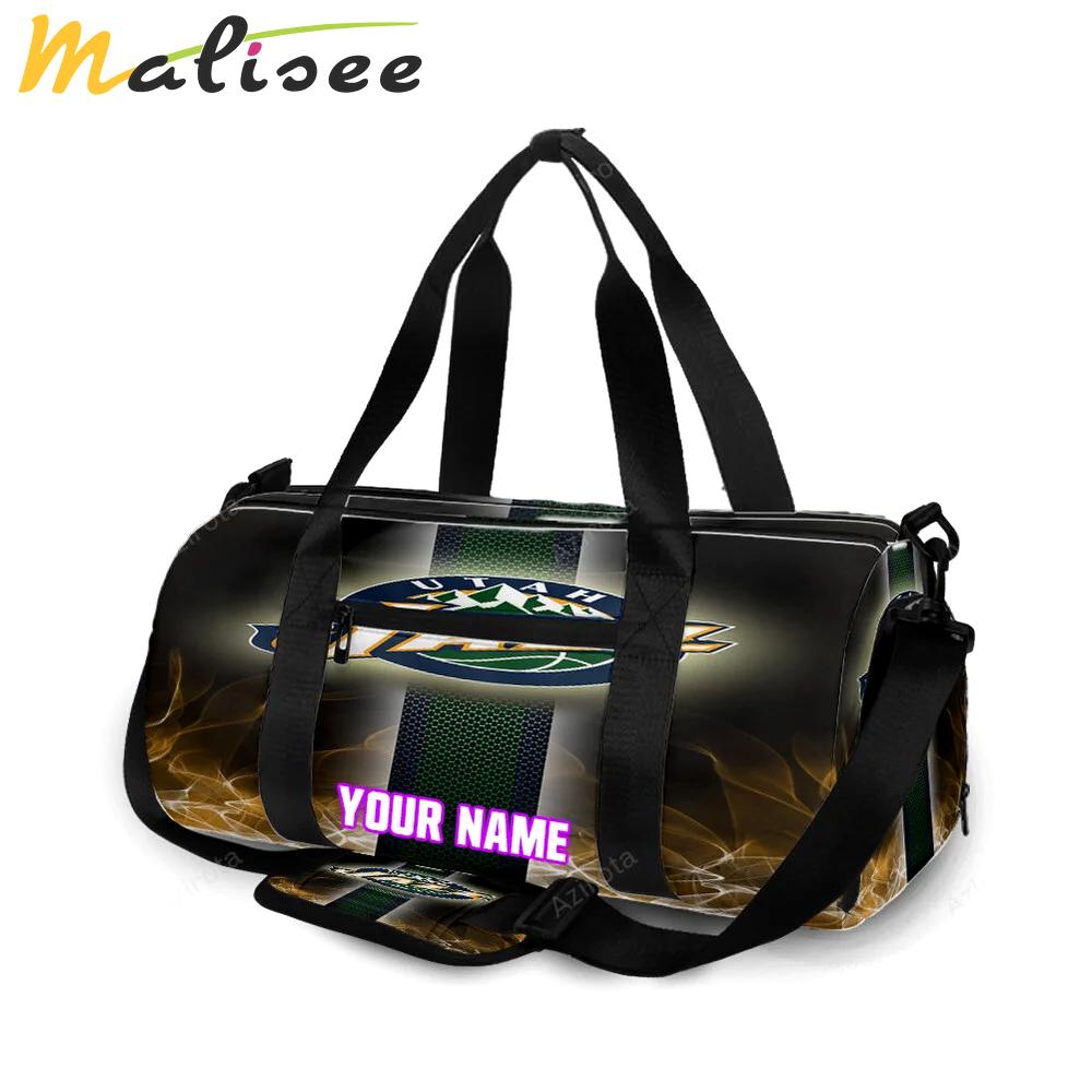 Utah jazz emblem v9 personalized name travel bag gym bag 2402 Travel Bag