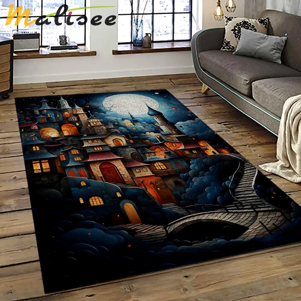 Van gogh starry night harry potter cartoon movie carpet rectangle area rug for room decor vhp8 Rectangle Rug