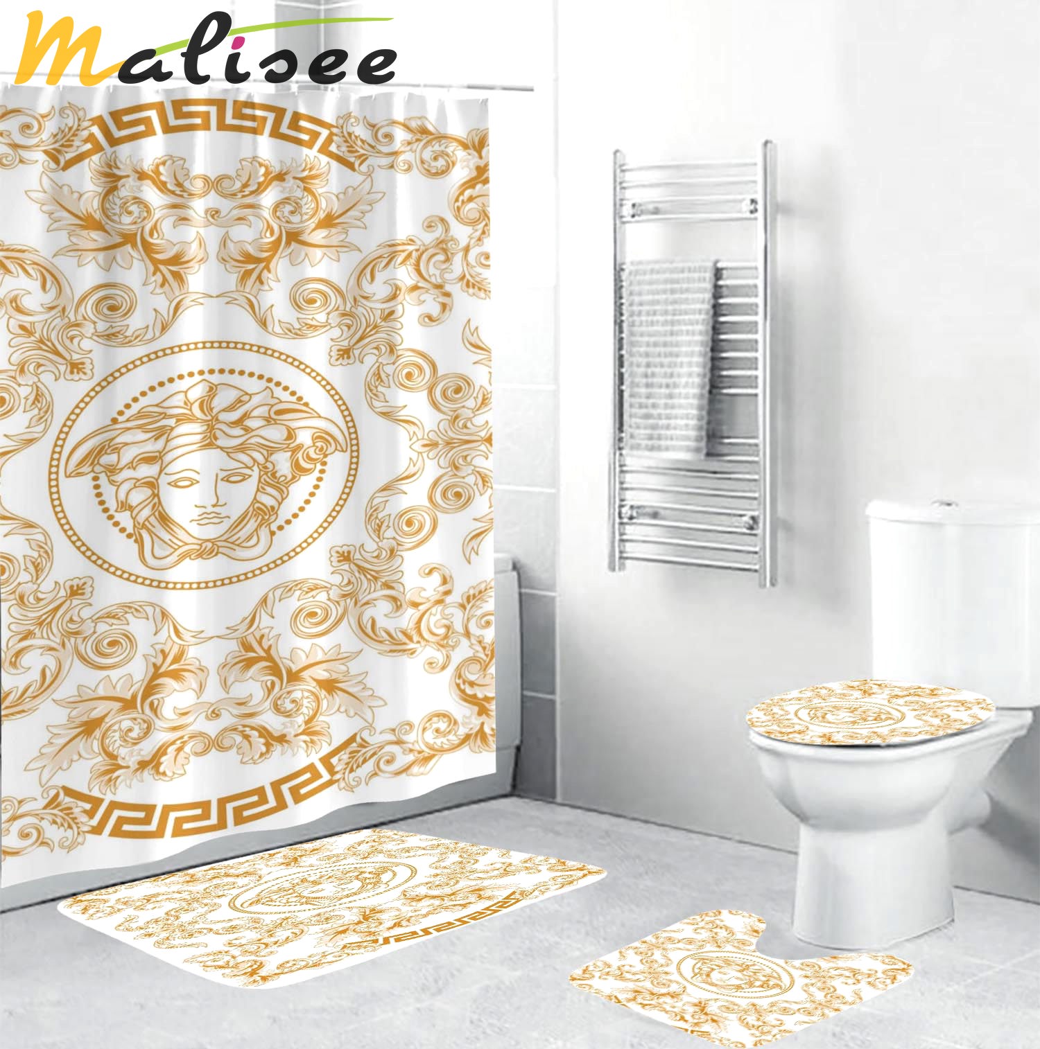 Versace basic medusabaroque and greca framed bath mat home decor luxury fashion brand hypebeast bathroom sets Bathroom Set