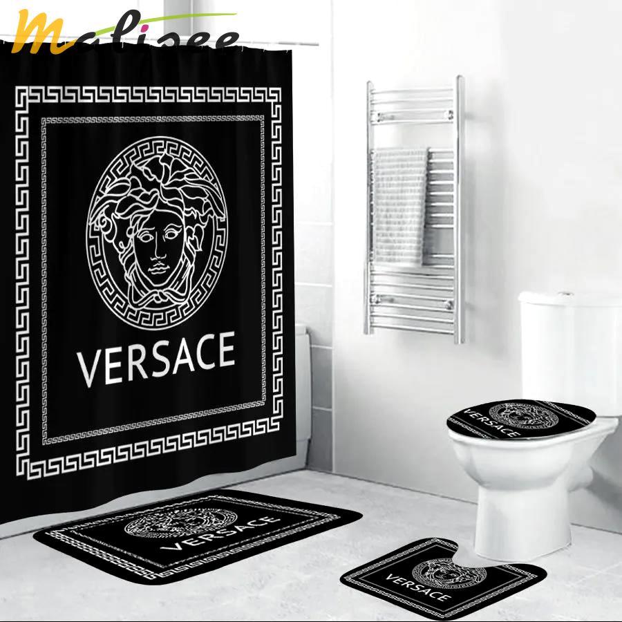 Versace black hypebeast bathroom sets luxury fashion brand bath mat home decor Bathroom Set