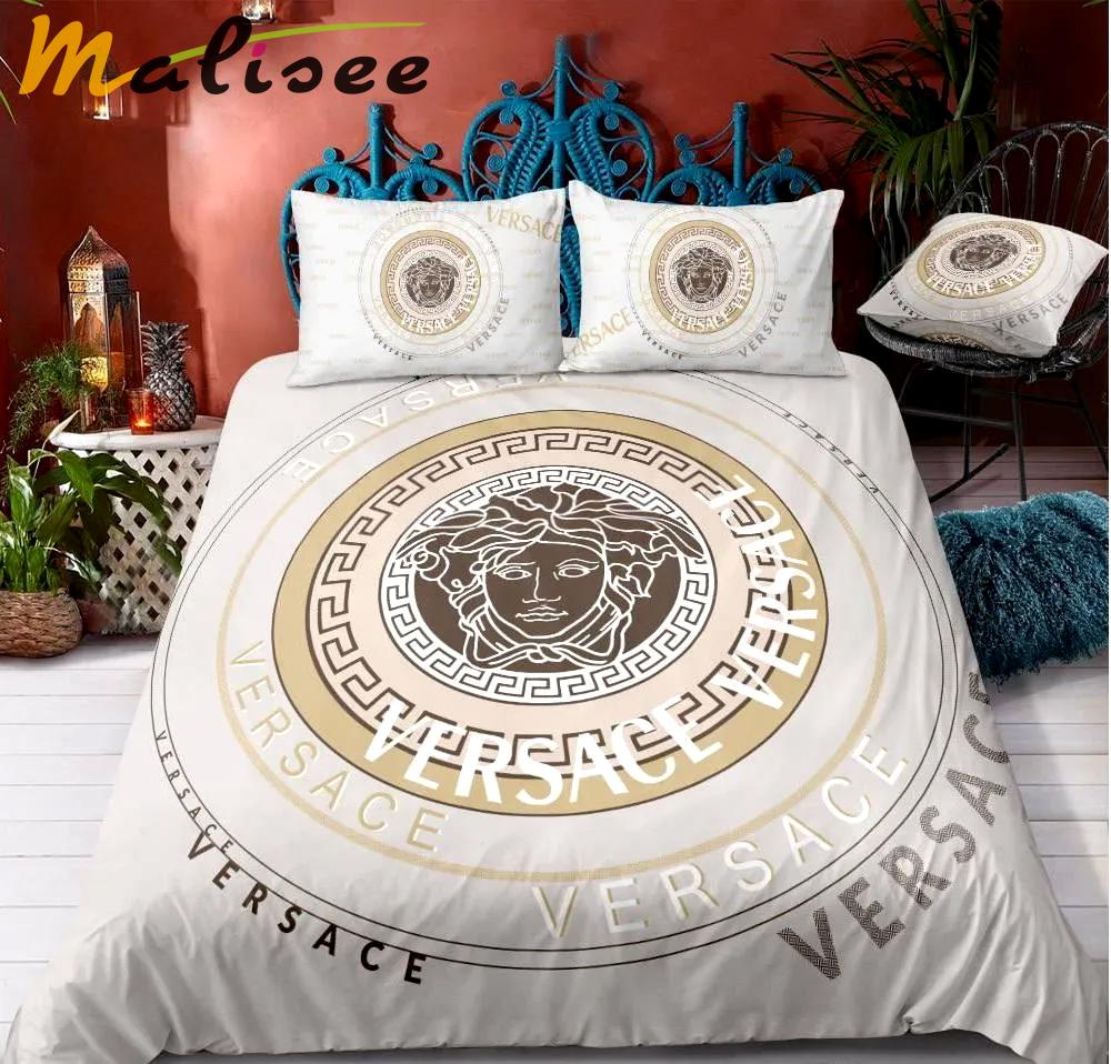 Versace logo type 632 Bedding Sets bed linen premium fashion brand luxury ideas sheets blankets hyperbeast Bedroom home decor duvet bedspread covers bedclothes