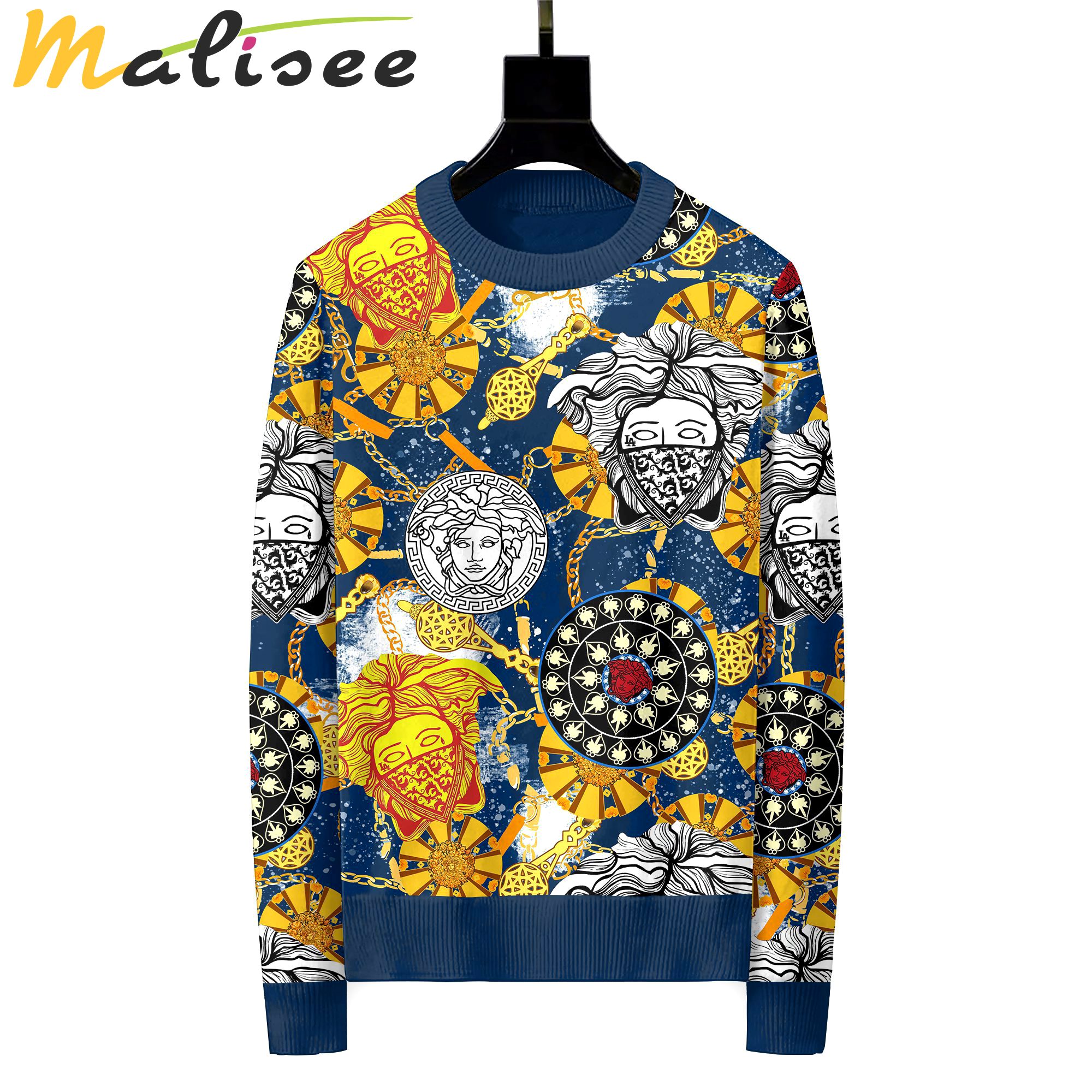 Versace luxury ugly sweater for winter  hot 2024 style 366 Christmas Ugly Sweater