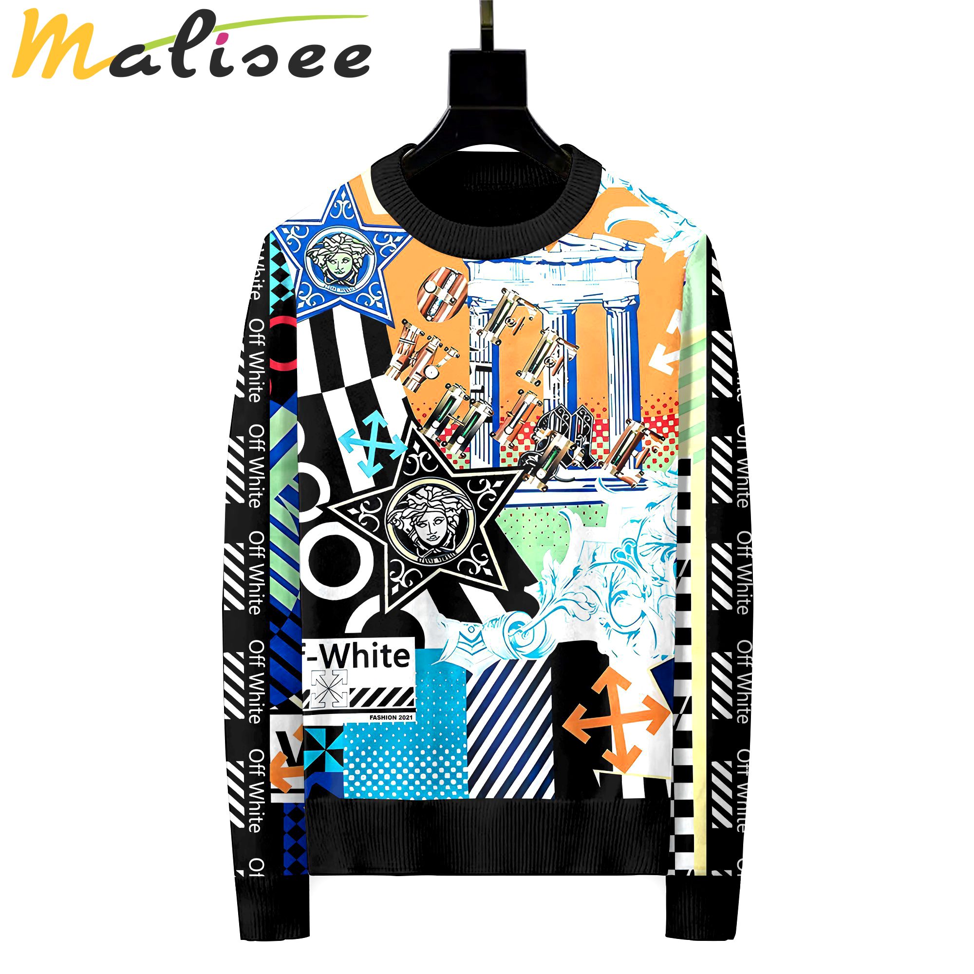 Versace luxury ugly sweater for winter  hot 2024 style 492 Christmas Ugly Sweater