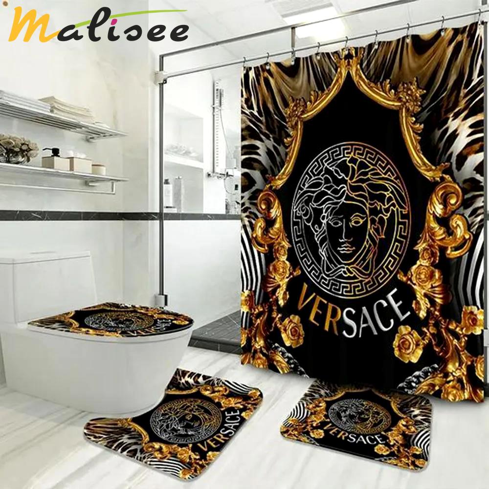 Versace medusa bathroom sets home decor bath mat luxury fashion brand hypebeast Bathroom Set