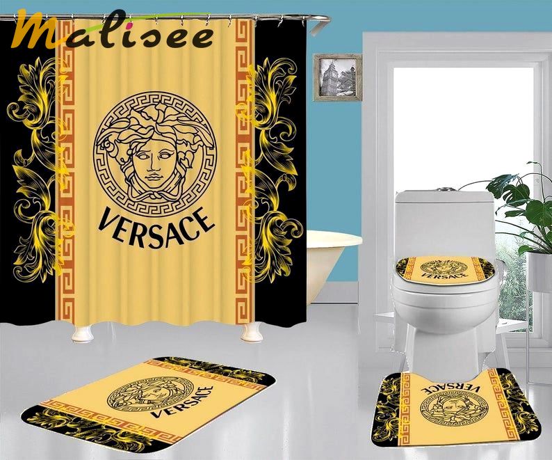 Versace type 20 shower curtain waterproof luxury bathroom mat set hot 2023 27 Bathroom Accessory Sets