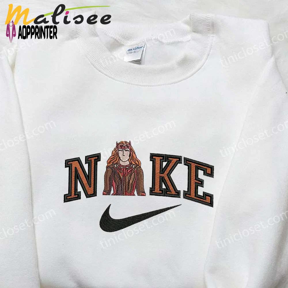 Wanda maximoff x nike embroidered sweatshirt: marvel characters & inspired shirt Embroidered Shirt