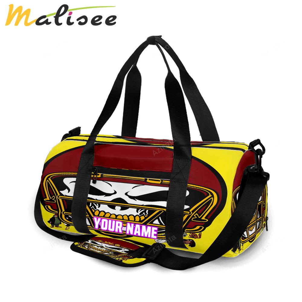 Washington football team skull wearing helmet1 personalized name travel bag gym bag 1119 Travel Bag