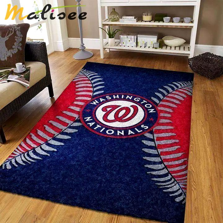 Washington nationals area rug living room rug mlb team logo rug v4243 Rectangle Rug