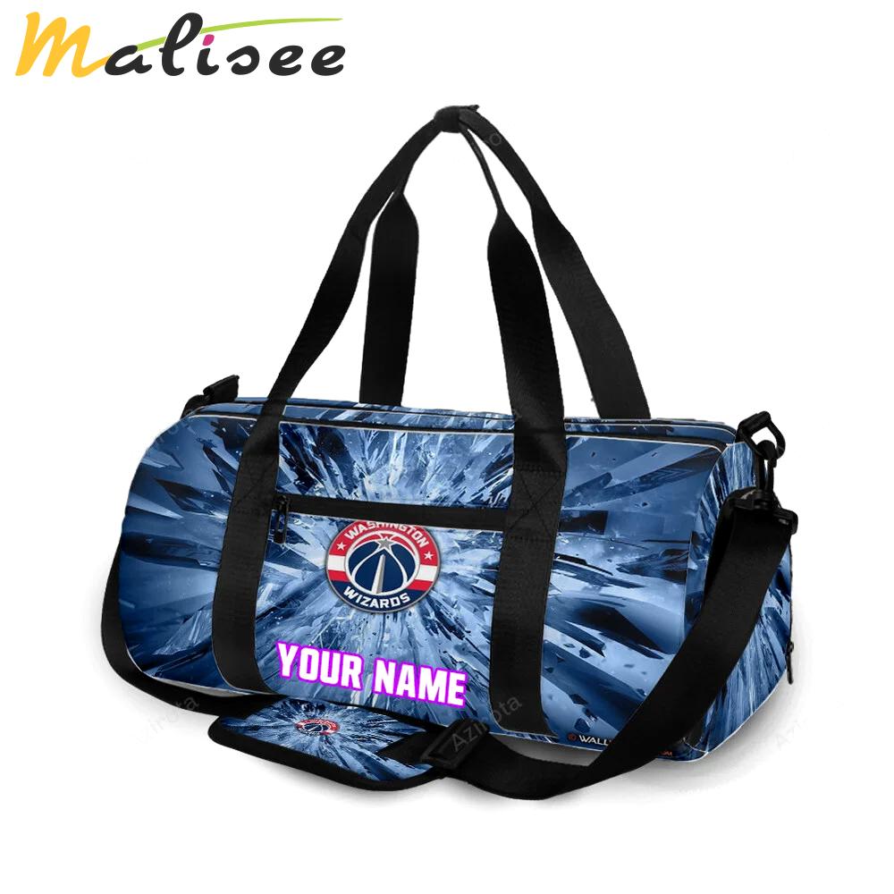 Washington wizards blue glass personalized name travel bag gym bag 2563 Travel Bag