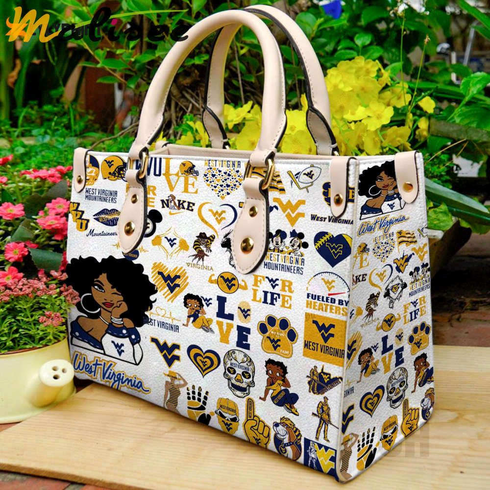 West virginia mountaineers leather handbag for women gift 2359 Women Leather Hand Bag