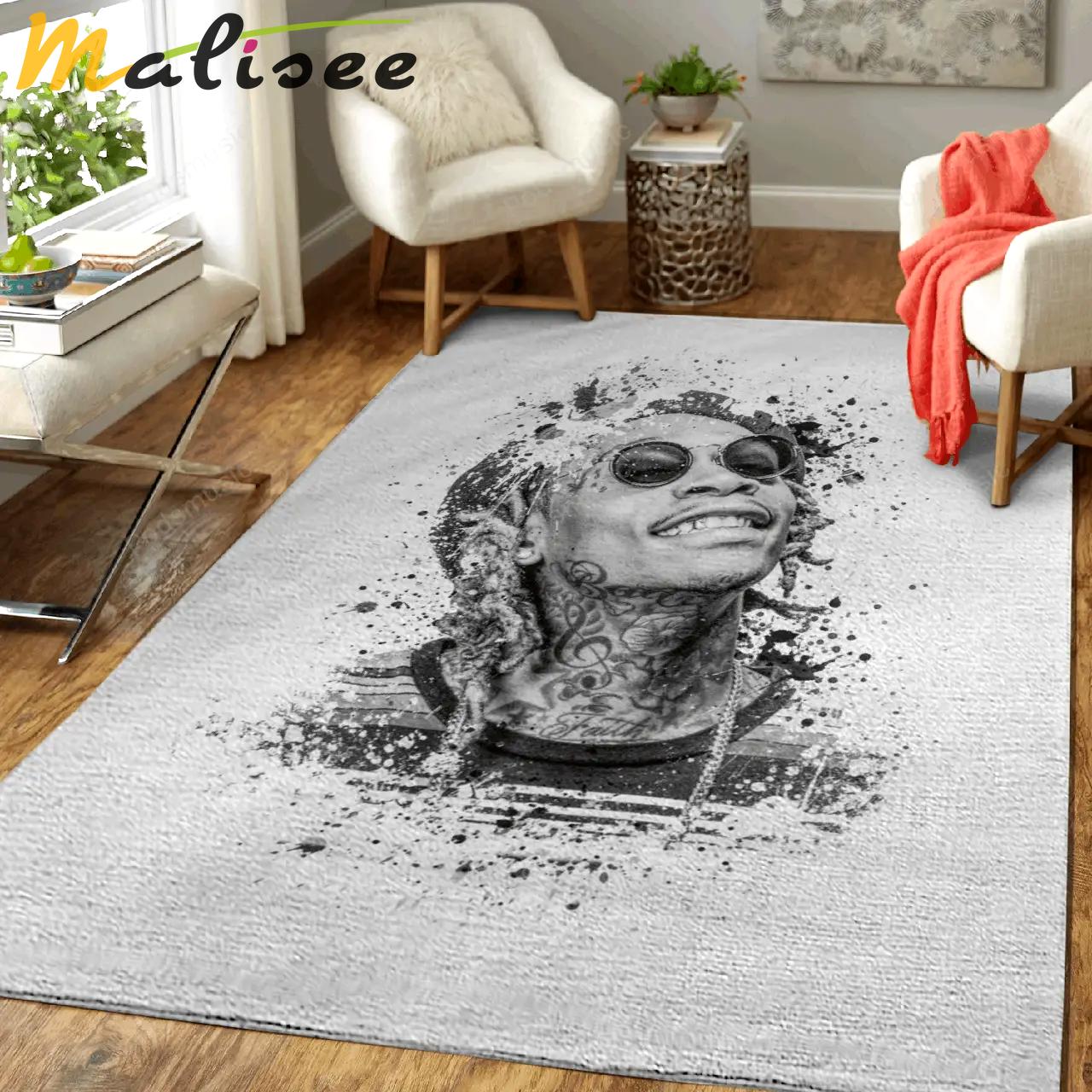 Wiz khalifa splatter painting music world art for fans area rug living room carpet rug regtangle carpet floor decor home decor Rectangle Rug