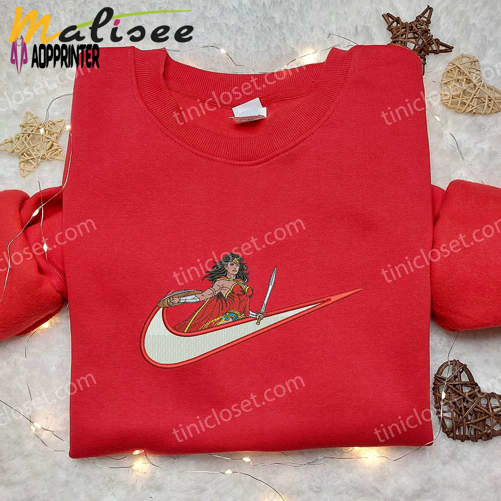 Wonder woman x nike anime hoodie & shirts: embroidered swoosh & inspired designs Embroidered Shirt