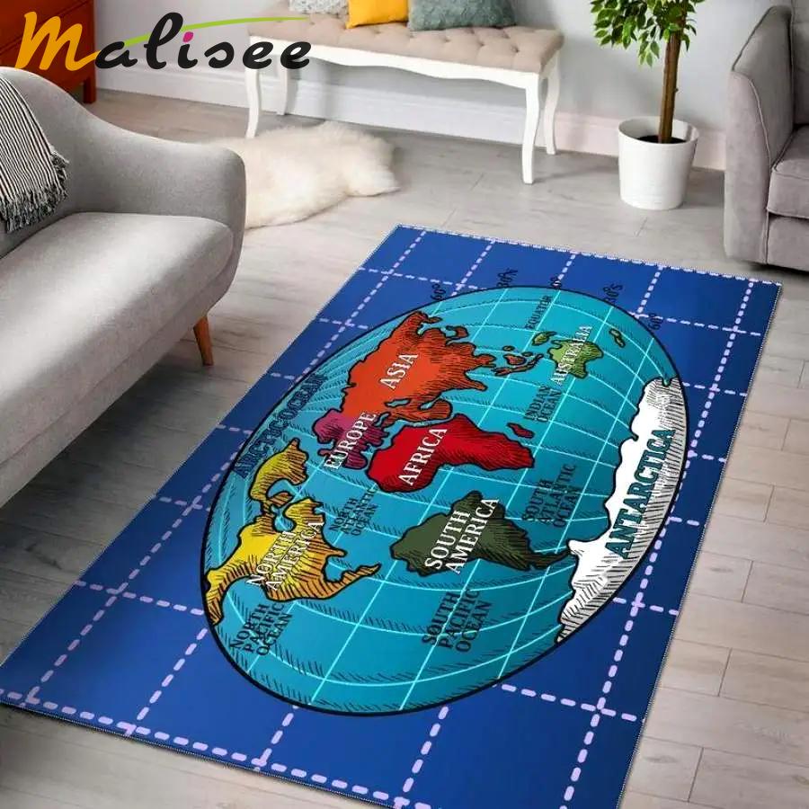 World map area rug ccc19101419 rug living room area rug home decor Rectangle Rug