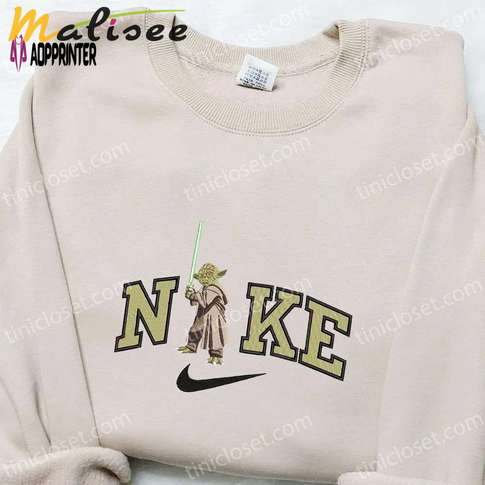 Yoda x nike movie embroidered shirt: star wars inspired nike shirt Embroidered Shirt