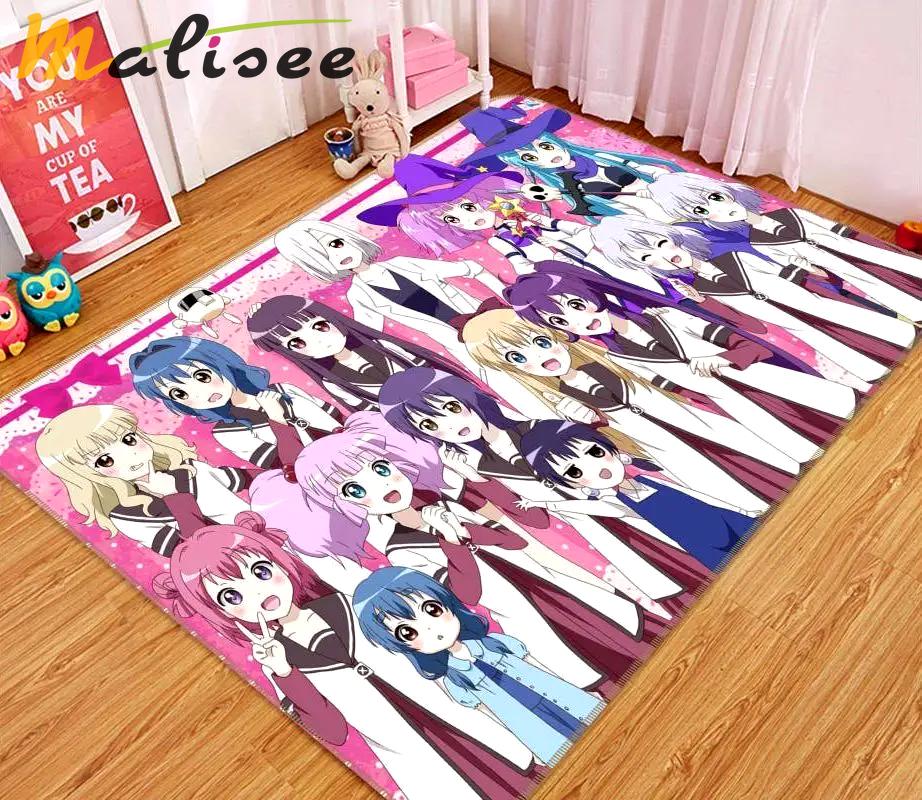 Yuruyuri anime 3 area rug living room and bed room rug rug regtangle carpet floor decor home decor Rectangle Rug