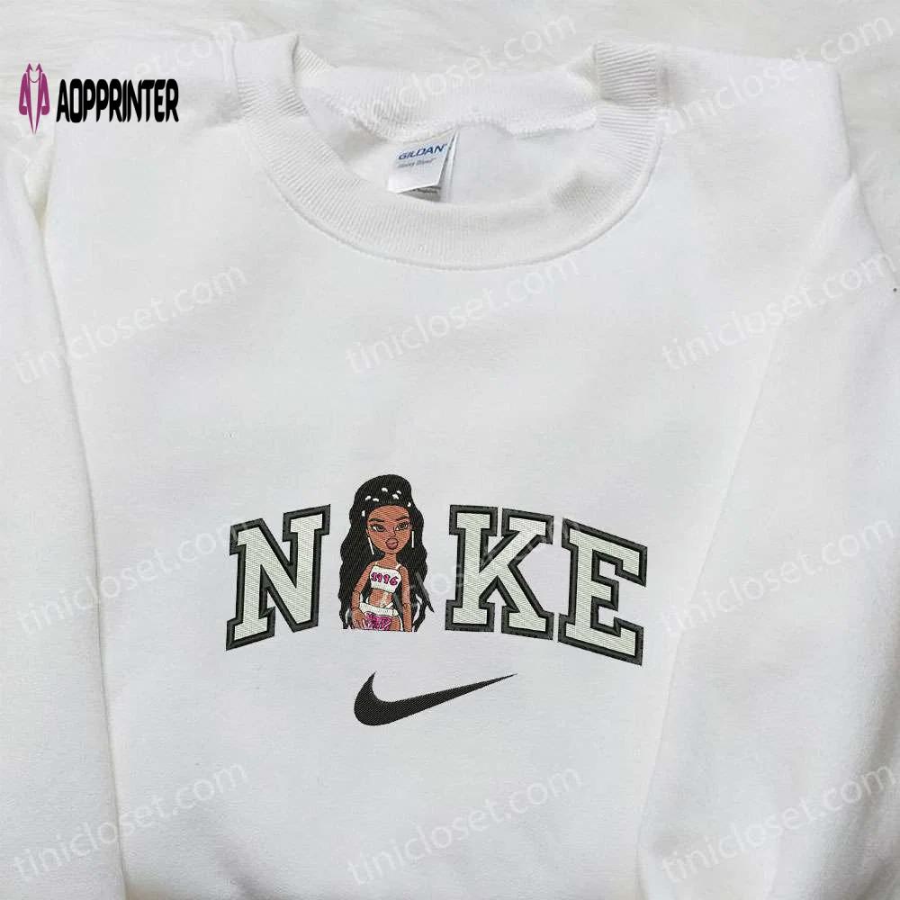 1996 bratz doll x nike embroidered sweatshirt: cartoon hoodie perfect family gifts Embroidered Shirt