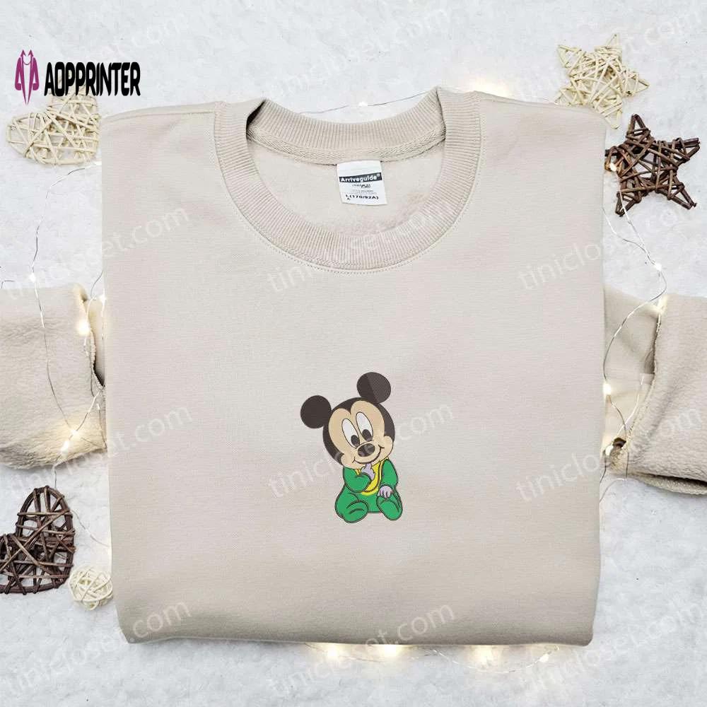 Adorable baby mickey mouse embroidered shirt & disney characters hoodie – perfect gift idea Embroidered Shirt