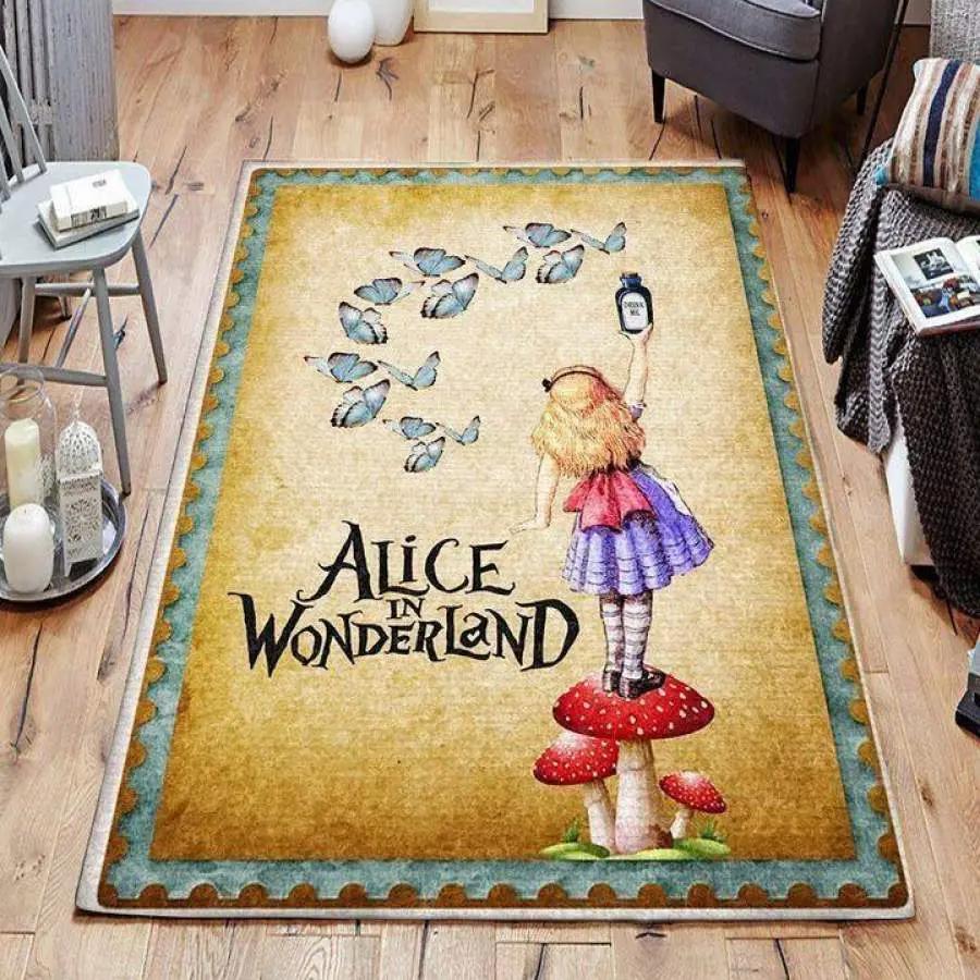 Alice in wonderland area rug living room rug home decor disney 3110192 Rectangle Rug