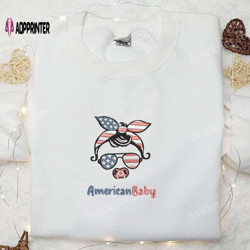 American baby embroidered shirt: best patriotic shirts & national day gifts Embroidered Shirt