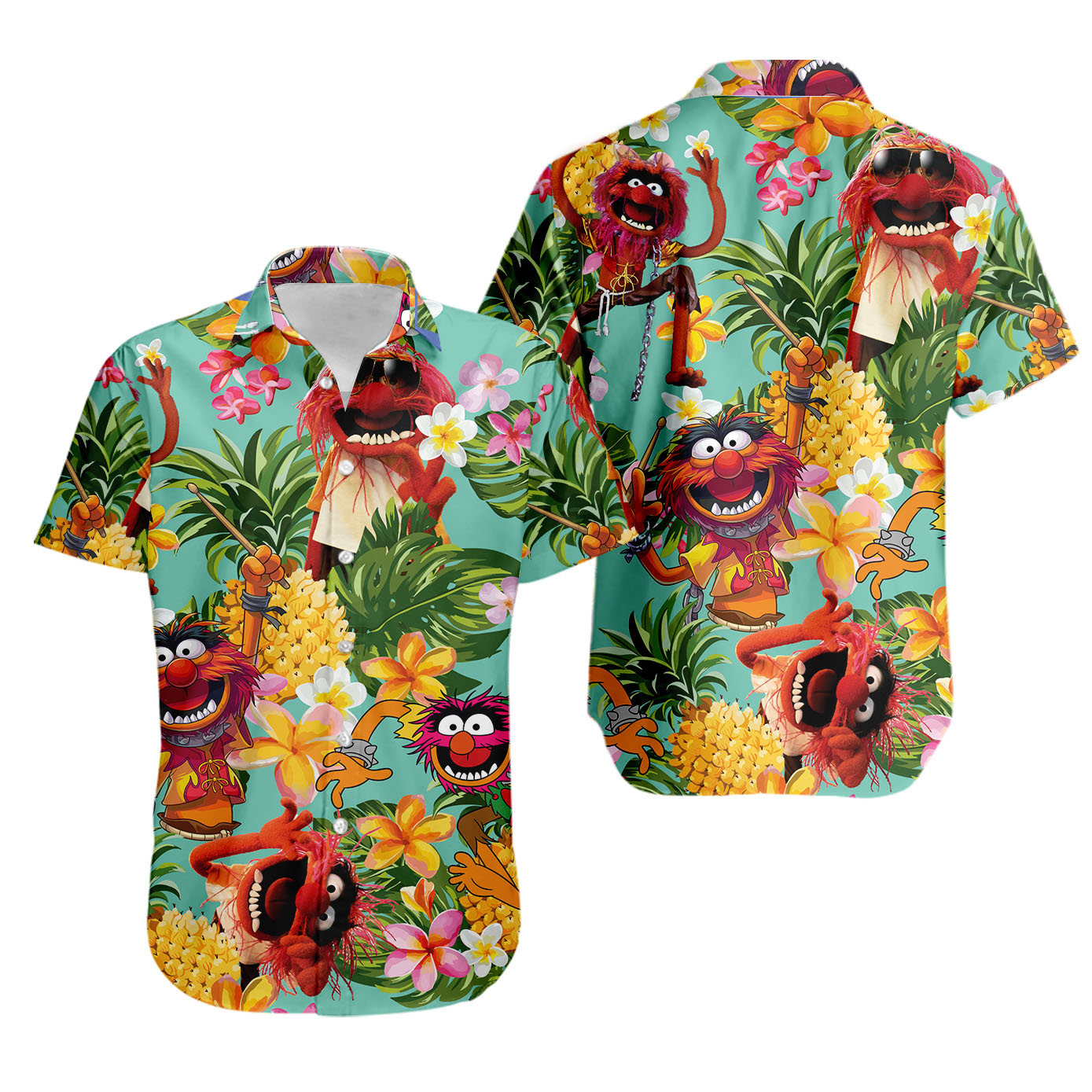 Animal muppet pineapple funny summer tropical hawaiian shirt Hawaii Shirt Shorts & Flip Flops