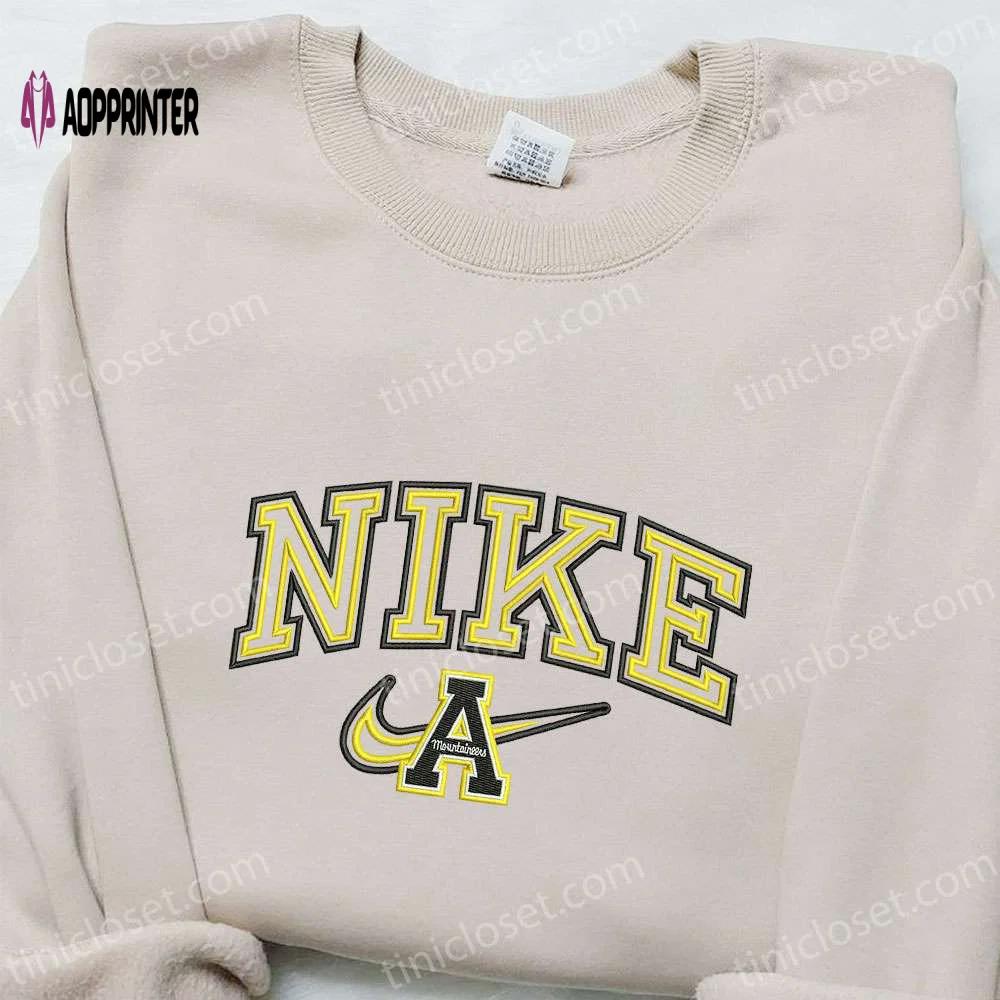 Appalachian x nike embroidered hoodie & shirt: best family gift nike inspired trendy designs Embroidered Shirt
