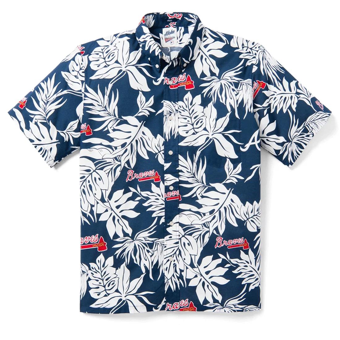 Atlanta braves logo aloha hawaiian shirt, gift for men and women Hawaii Shirt