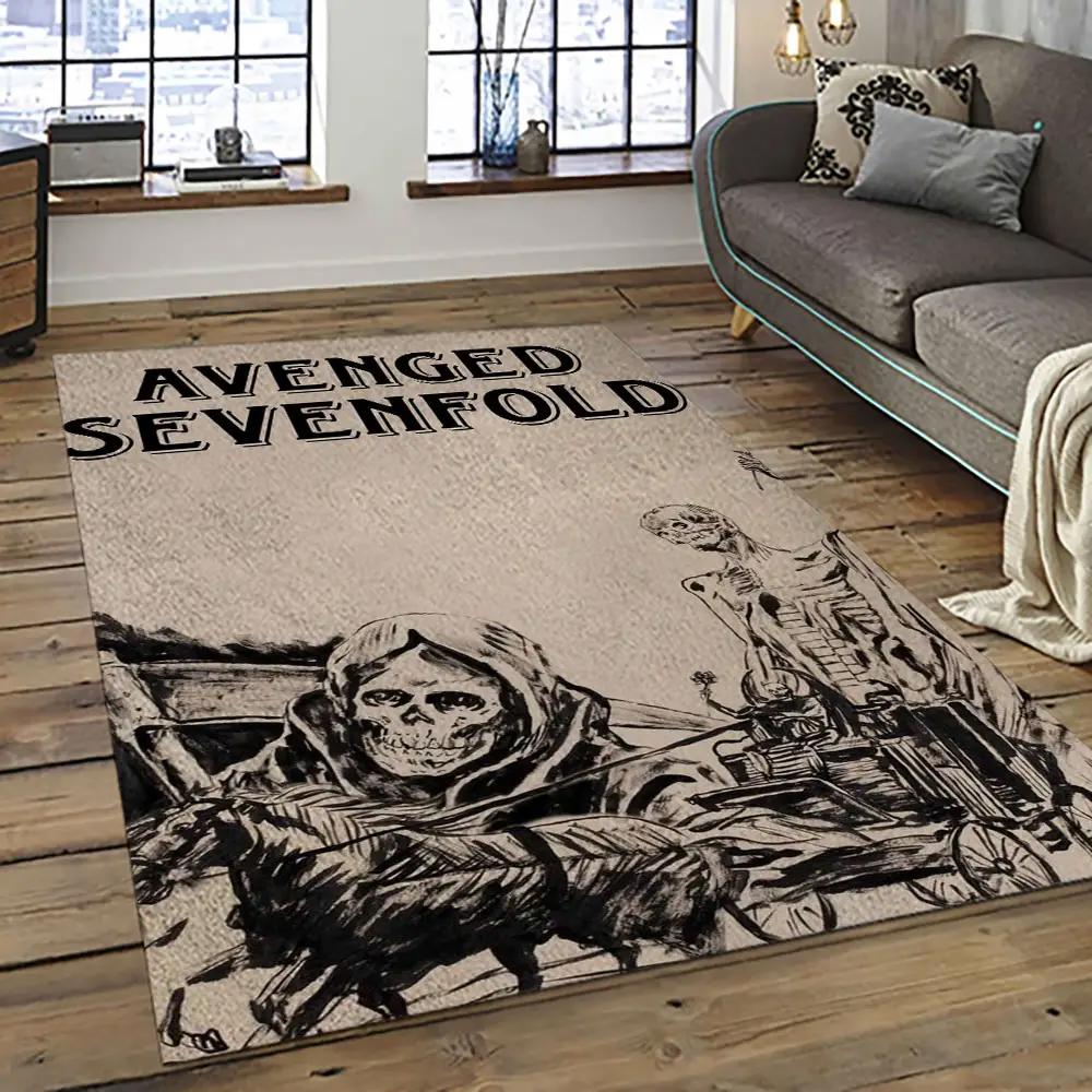 Avenged sevenfold heavy metal band music metalheads carpet area rug home decor best gift for friends as13 Rectangle Rug