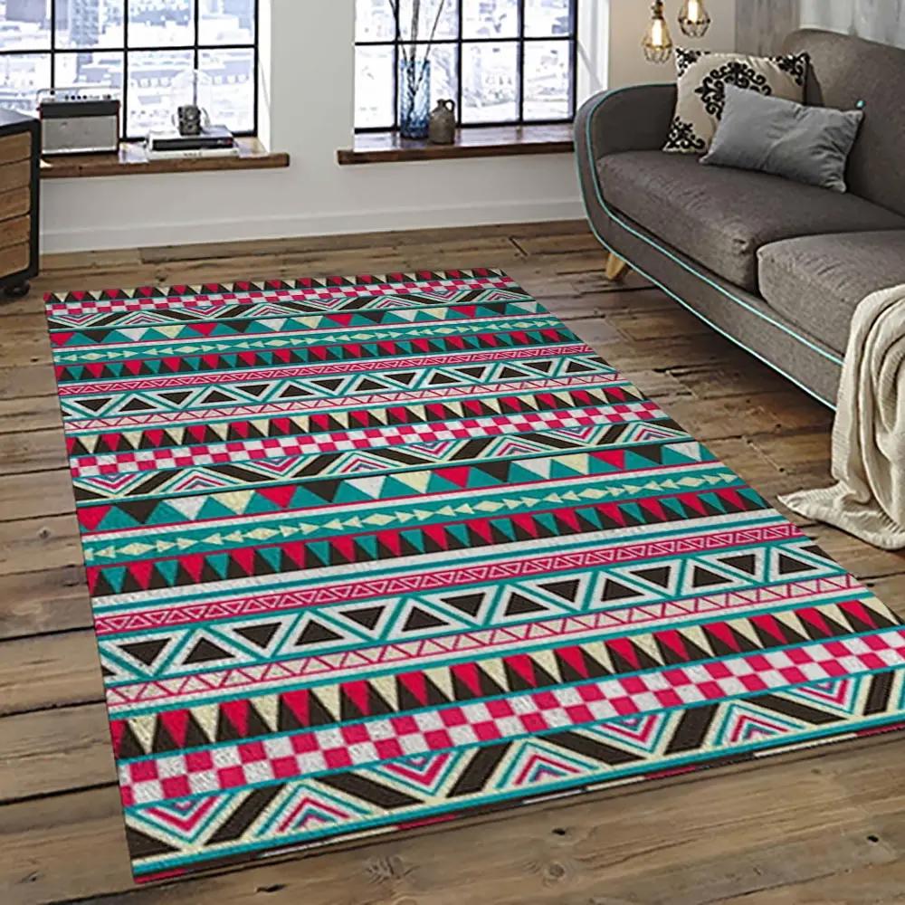 Aztec southwestern geometric shape pattern carpet area rug best gift for home decor event gift asg67 Rectangle Rug