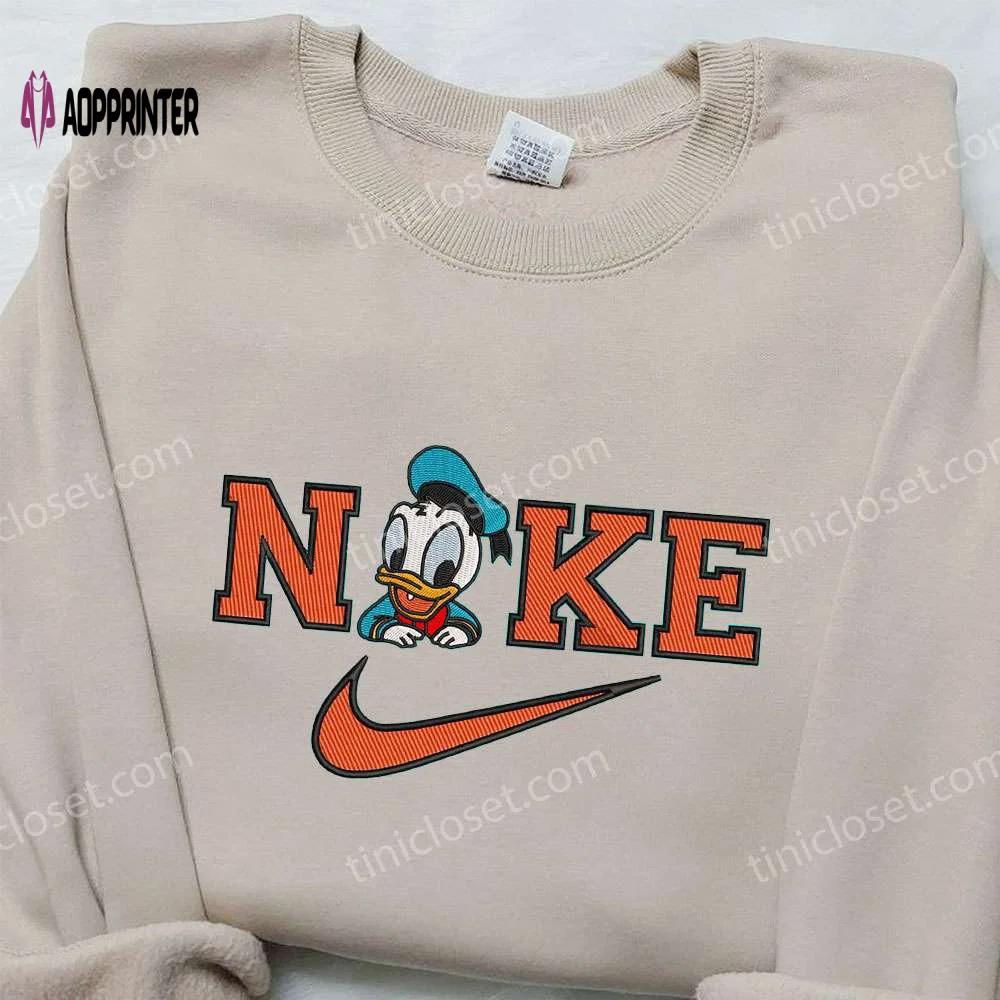 Baby donald duck x nike embroidered sweatshirt – disney characters & nike inspired shirt Embroidered Shirt