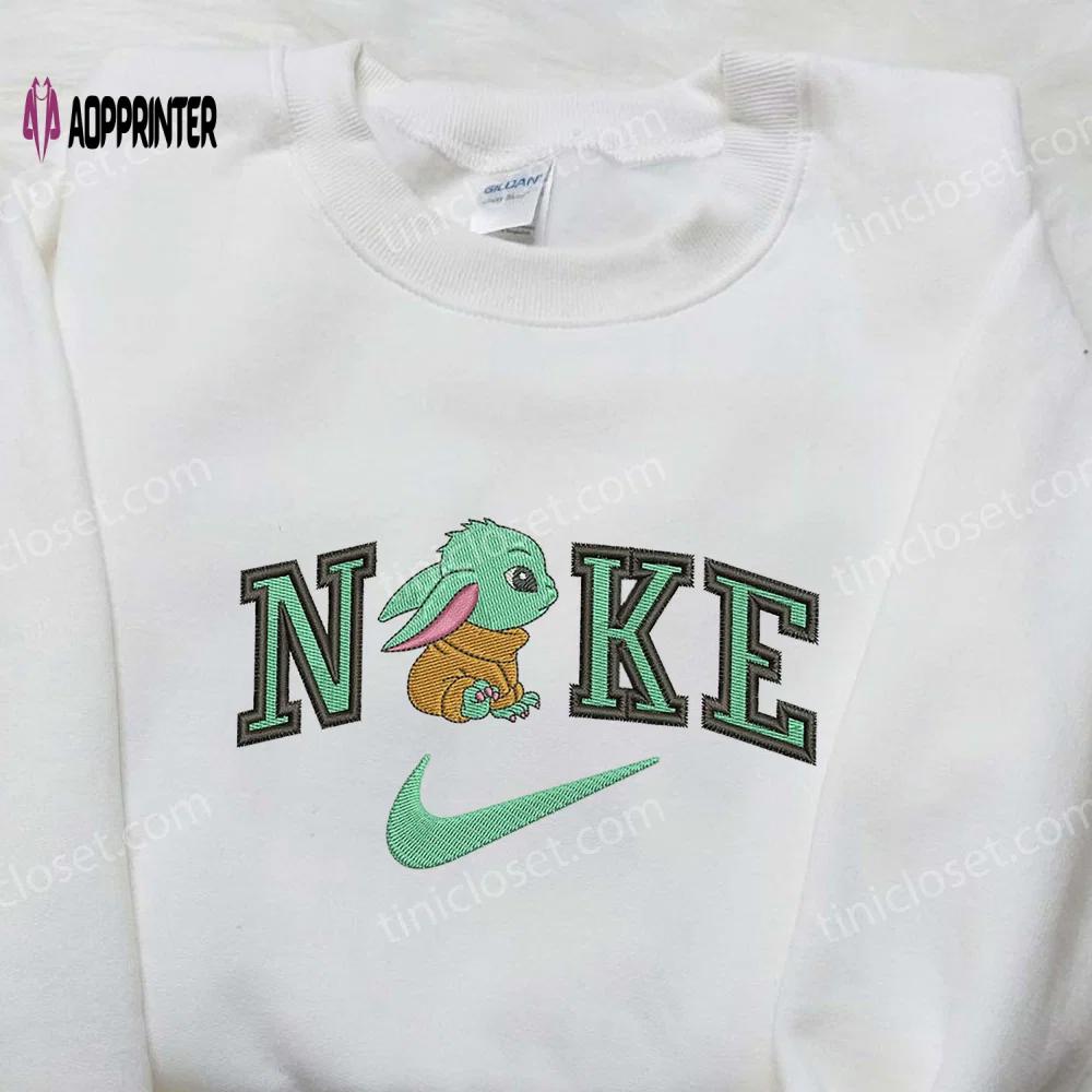 Baby yoda x nike embroidered shirt – star wars disney inspired Embroidered Shirt