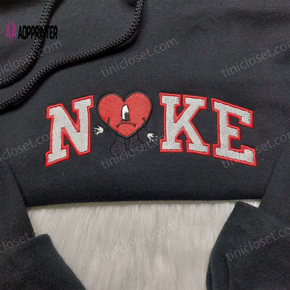 Bad bunny custom nike embroidered shirt – trending and unique design Embroidered Shirt