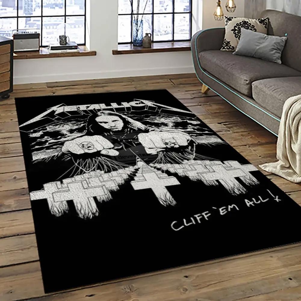 Band metallica music carpet rectangle area rug for living room bedroom decor ma04 Rectangle Rug