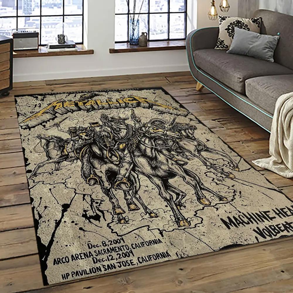 Band metallica music carpet rectangle area rug for living room bedroom decor ma29 Rectangle Rug