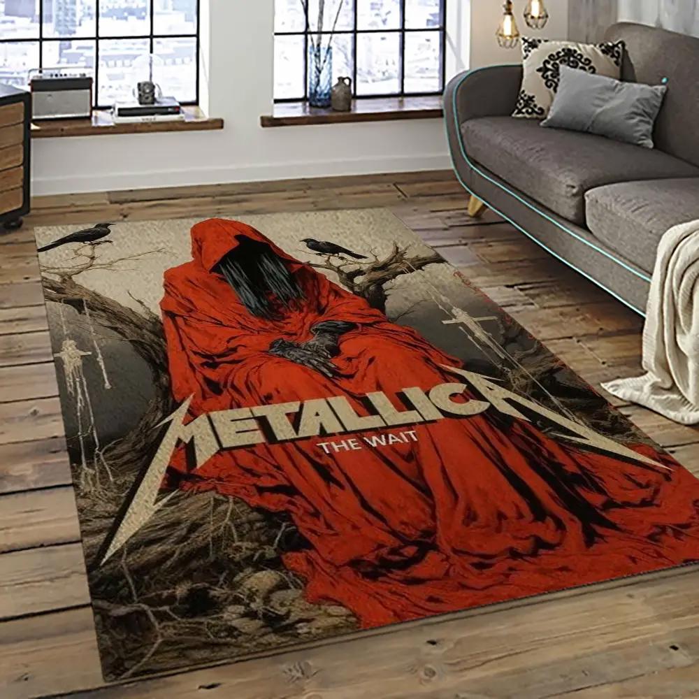 Band metallica music carpet rectangle area rug for living room bedroom decor ma40 Rectangle Rug