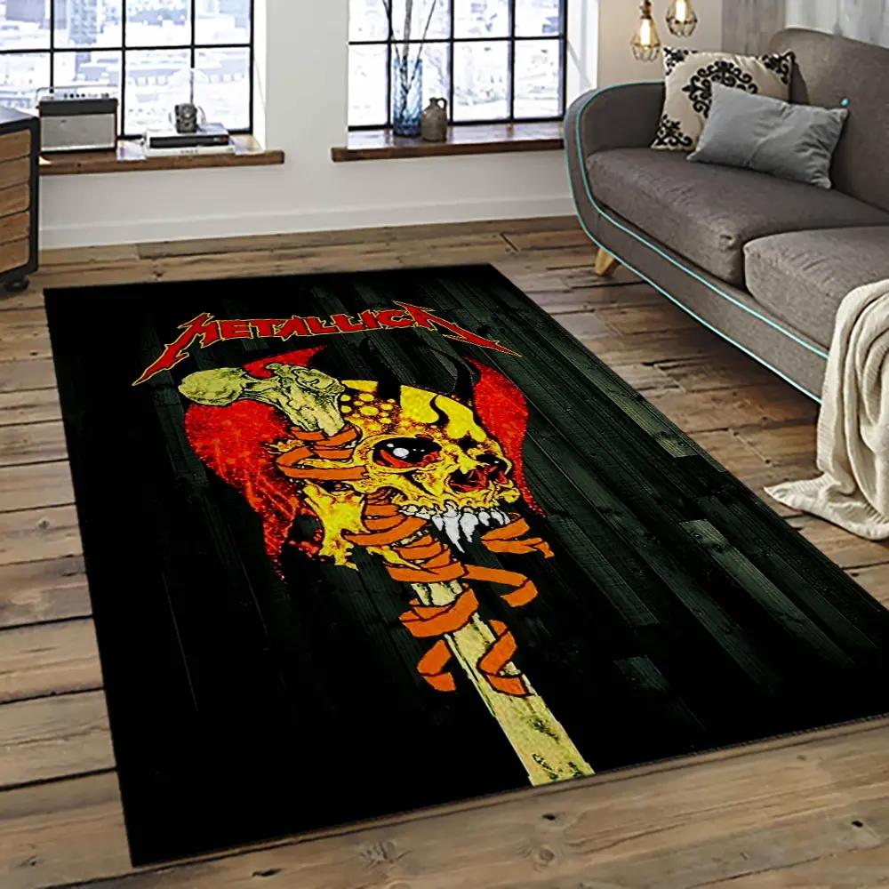 Band metallica music carpet rectangle area rug for living room bedroom decor ma67 Rectangle Rug