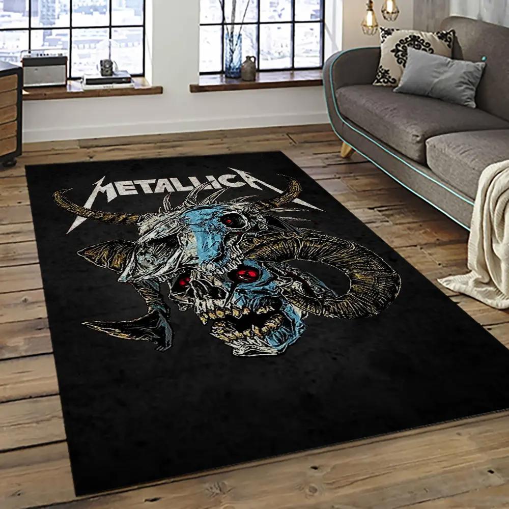 Band metallica music carpet rectangle area rug for living room bedroom decor ma73 Rectangle Rug