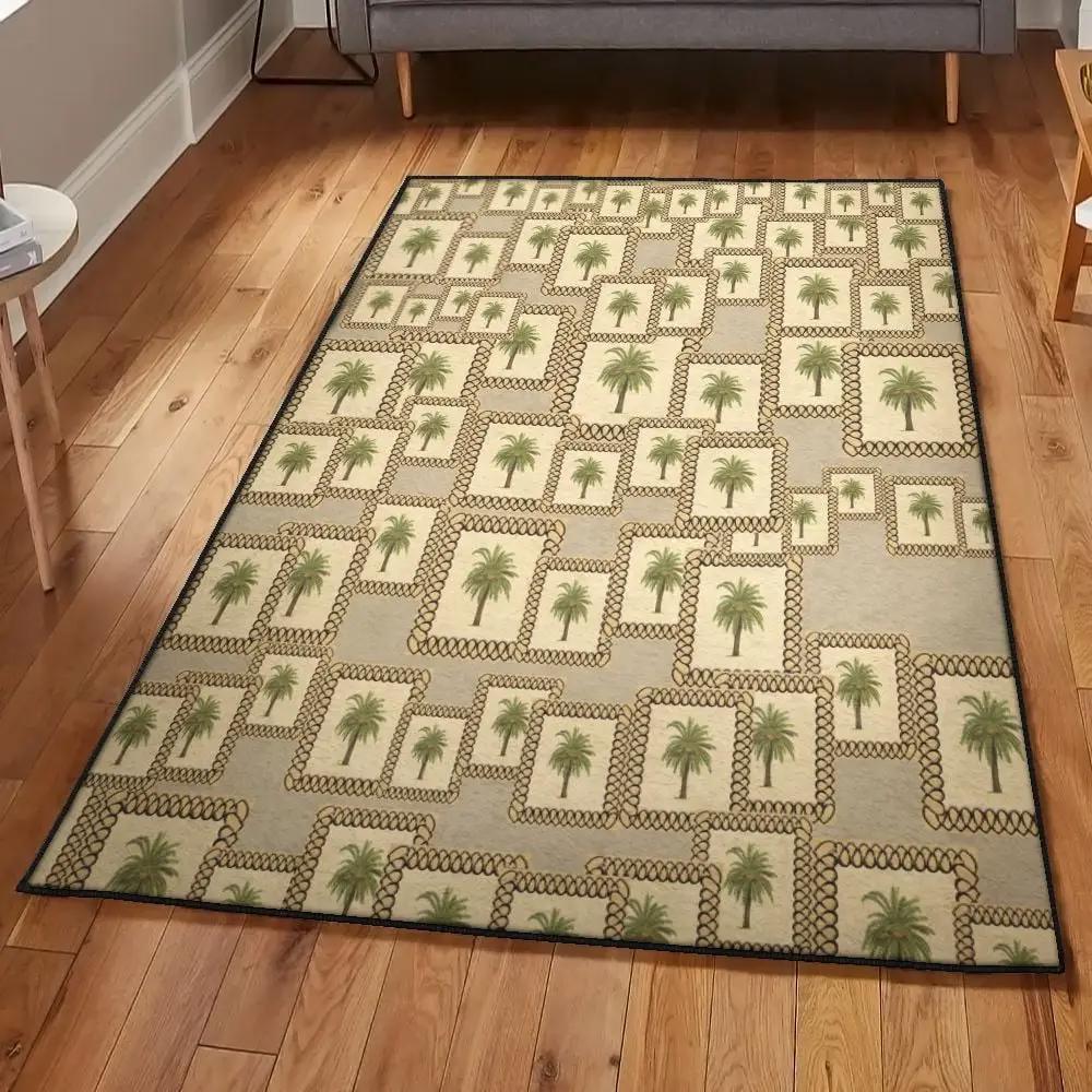 Beach vacation non shedding area rug, palm tree rug Rectangle Rug