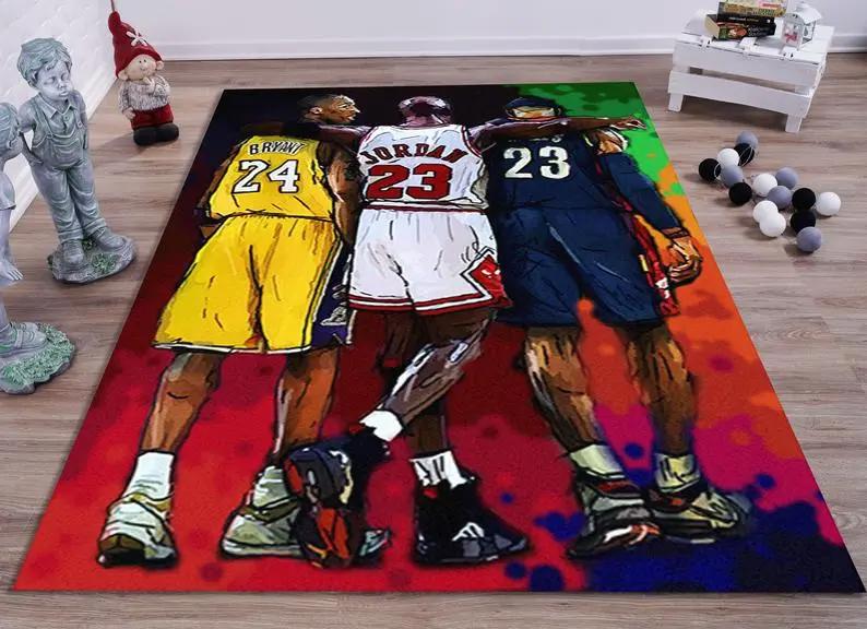 Bean bryant jordan rug sport rug basketball legend sport floor carpet decor Rectangle Rug