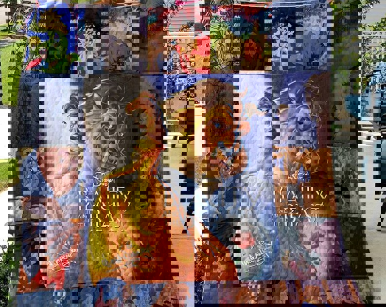 Beauty and the beast fleece blanket, belle princess blanket, belle and the beast blanket, christmas gifts, birthday gifts for kids Quilt Blanket