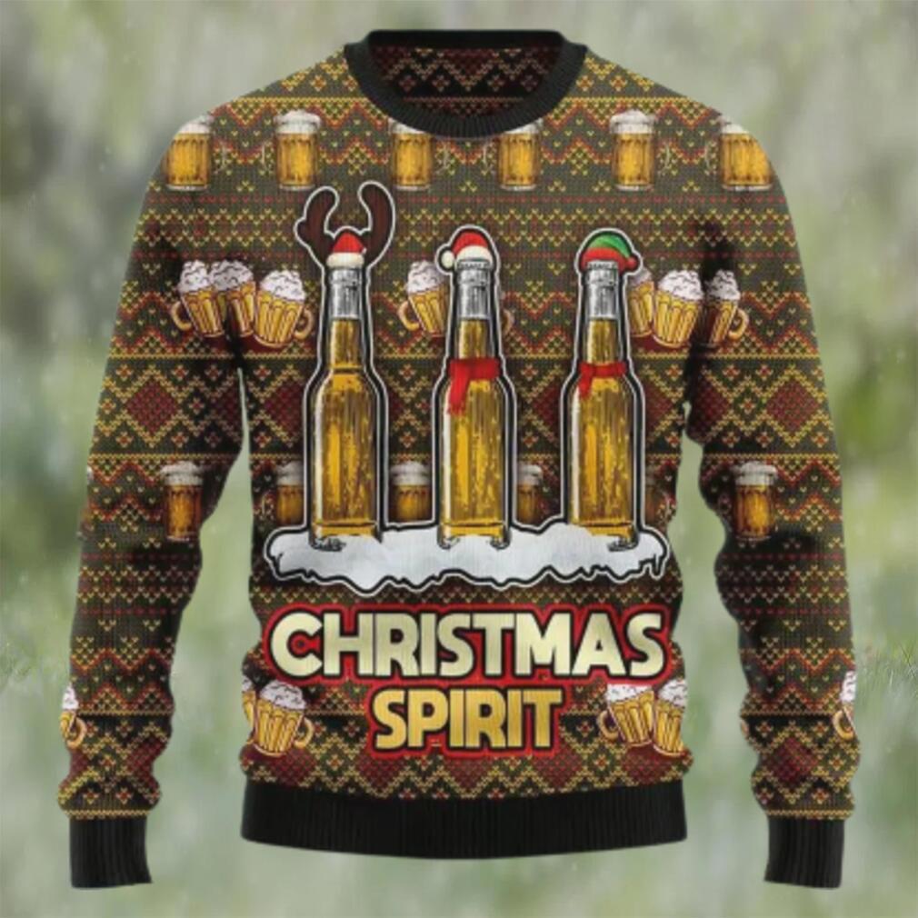 Beers christmas spirit ugly christmas sweater, faux wool sweater, international beer day, gifts for beer lovers, best christmas gifts for 2022 ? prinvity Christmas Ugly Sweater